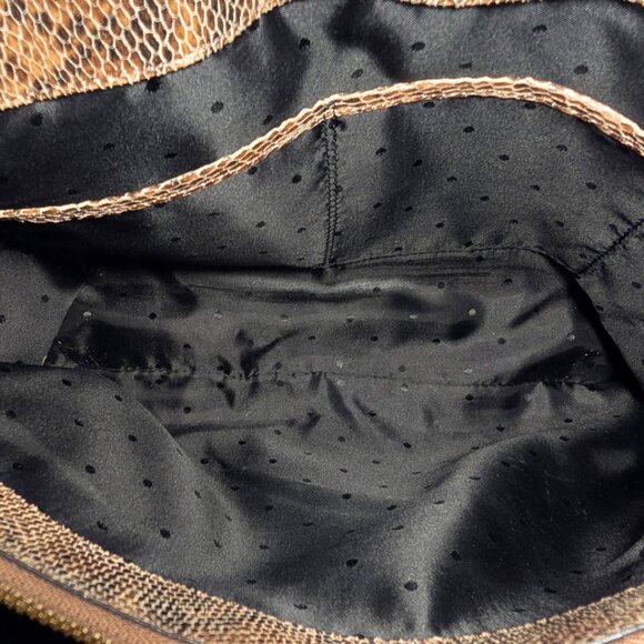 Kate Spade Brown Snakeskin Leather Kensington Denee Chain Strap Turn Lock Tote - Picture 9 of 10